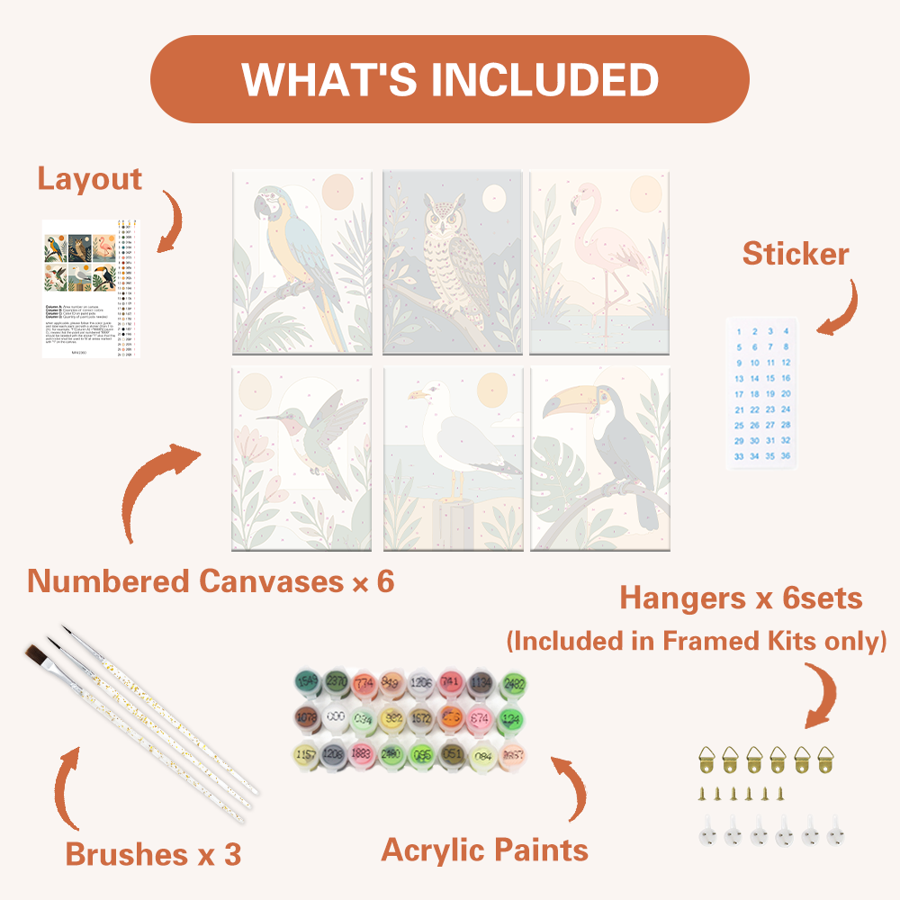 Colección de aves silvestres – Pintura por números