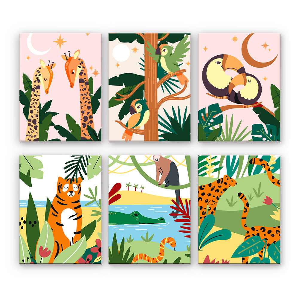Collage de animales de la selva