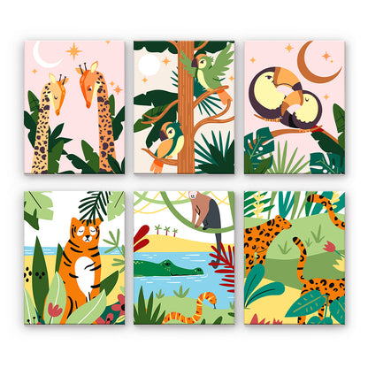 Collage de animales de la selva