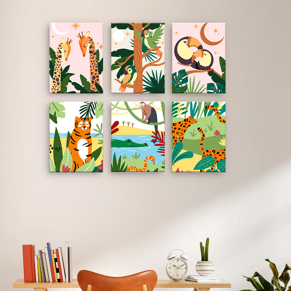 Collage de animales de la selva