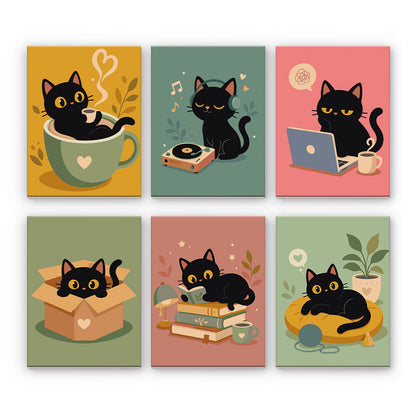 Gatos negros juguetones