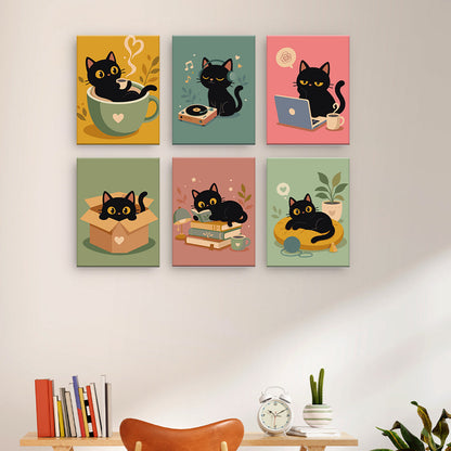 Gatos negros juguetones