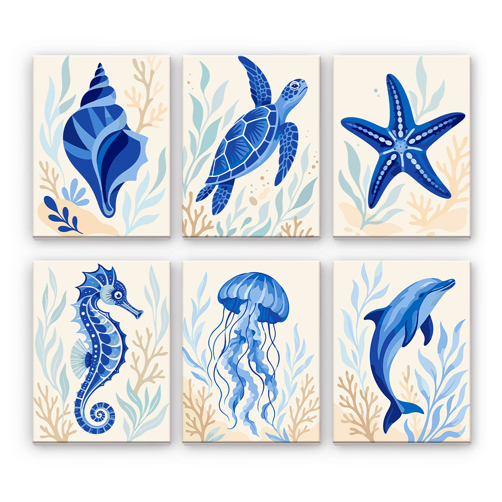Animales del océano azul