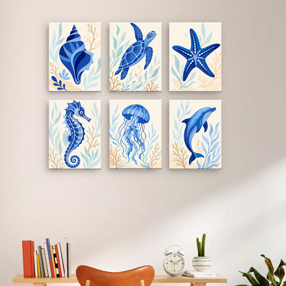 Animales del océano azul