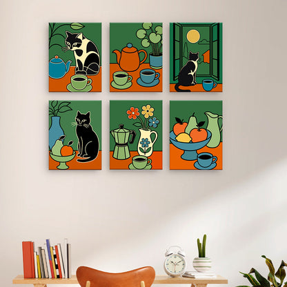 Bodegones de gatos y café