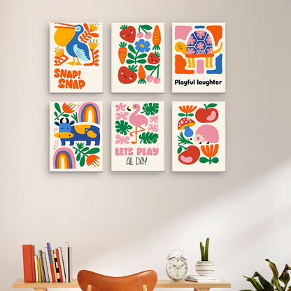 Animales y flores juguetones