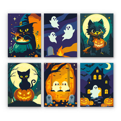 Gatos y fantasmas de Halloween