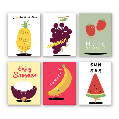 Personajes de frutas de verano