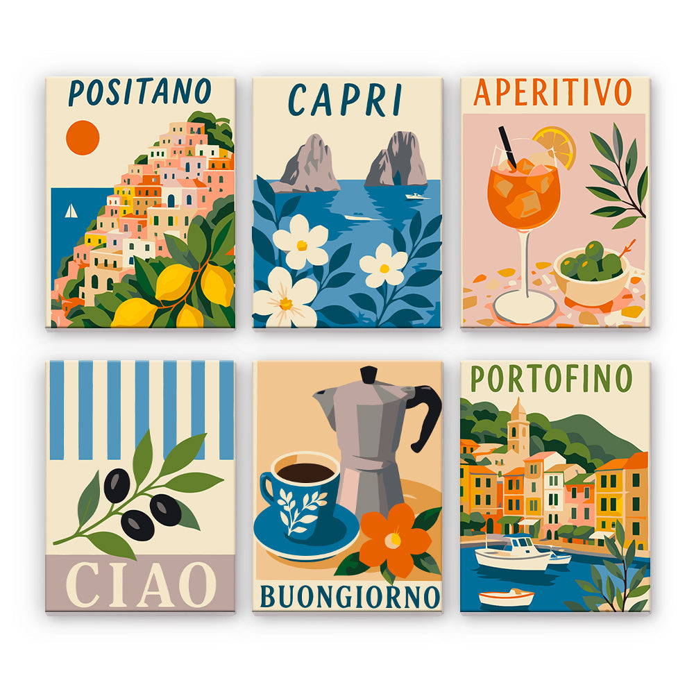 Pósteres de viajes de la costa italiana