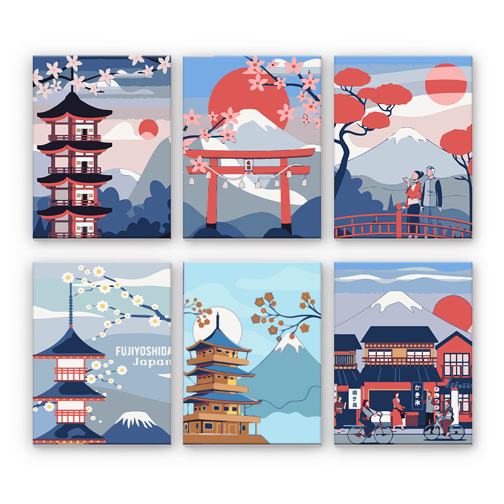 Escenas de paisajes japoneses