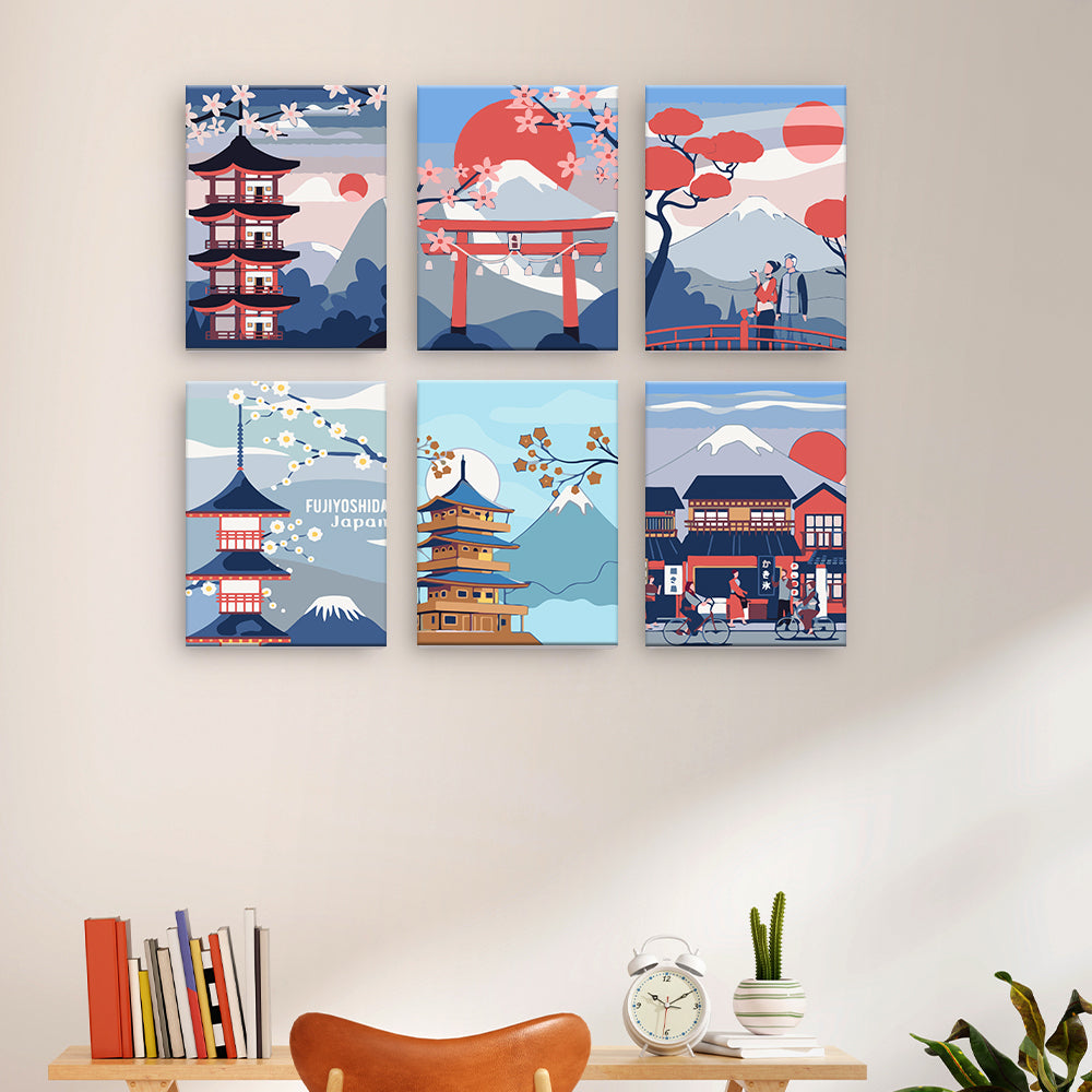 Escenas de paisajes japoneses
