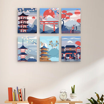 Escenas de paisajes japoneses