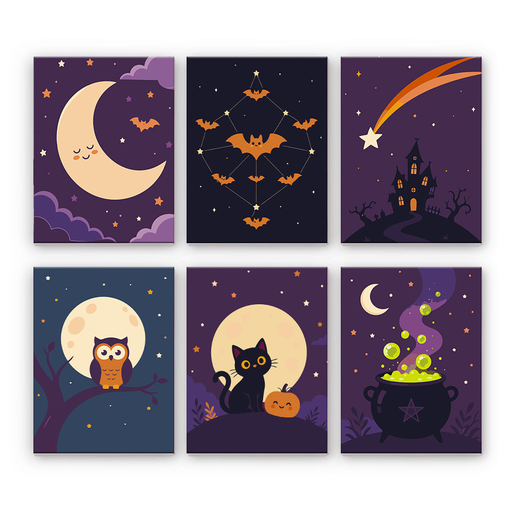 Arte de Halloween iluminado por la luna