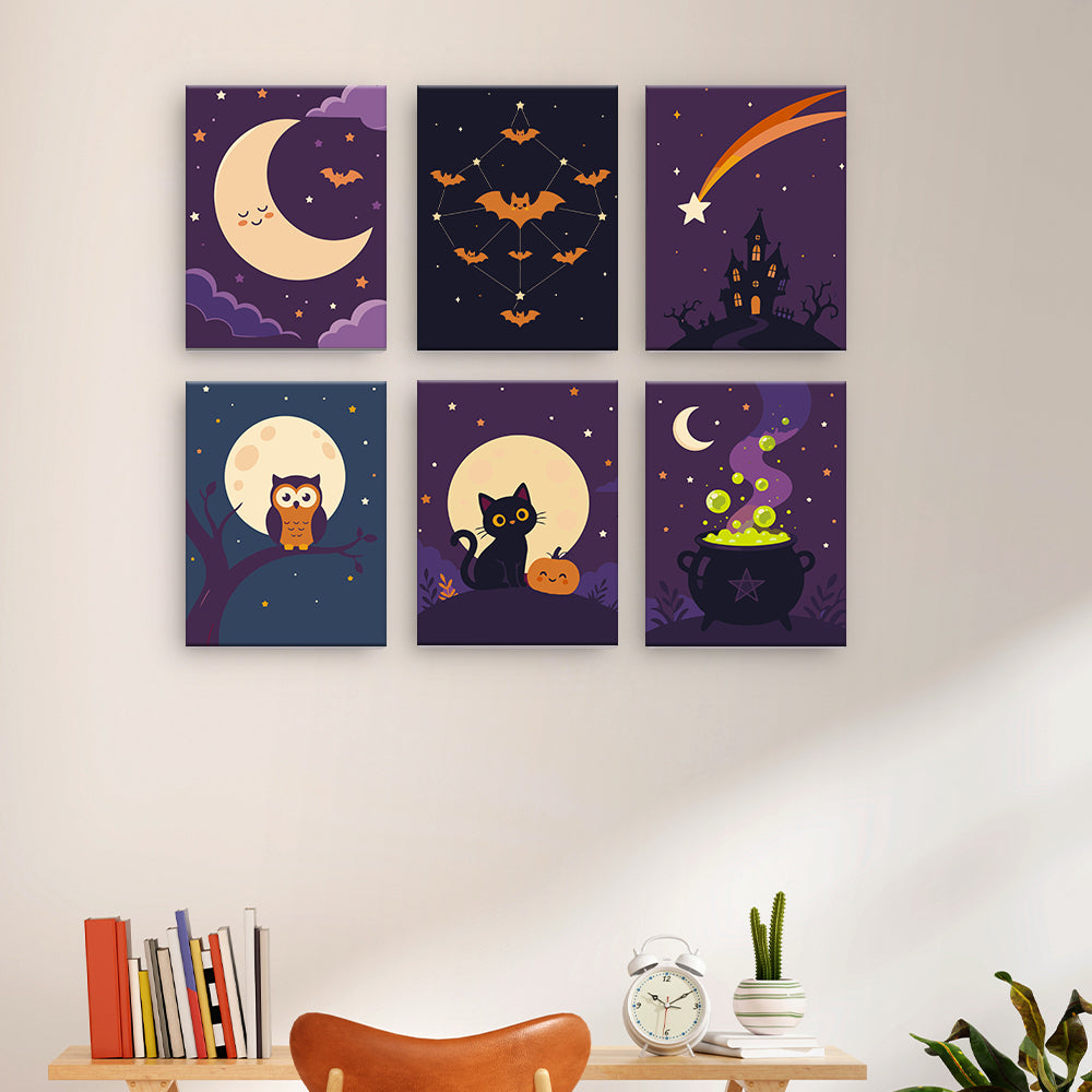 Arte de Halloween iluminado por la luna