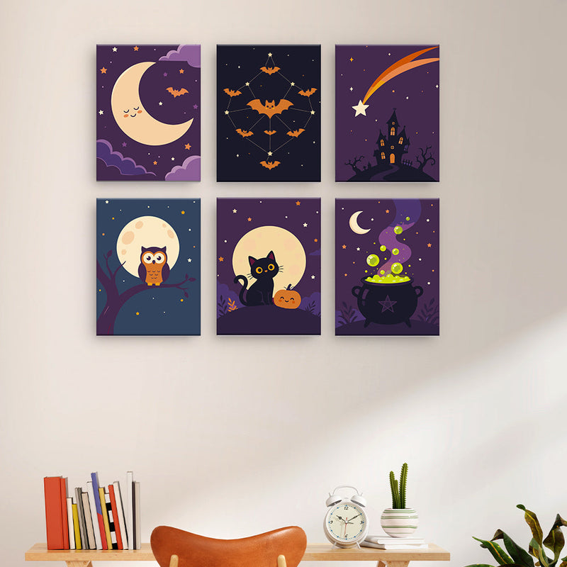 Arte de Halloween iluminado por la luna