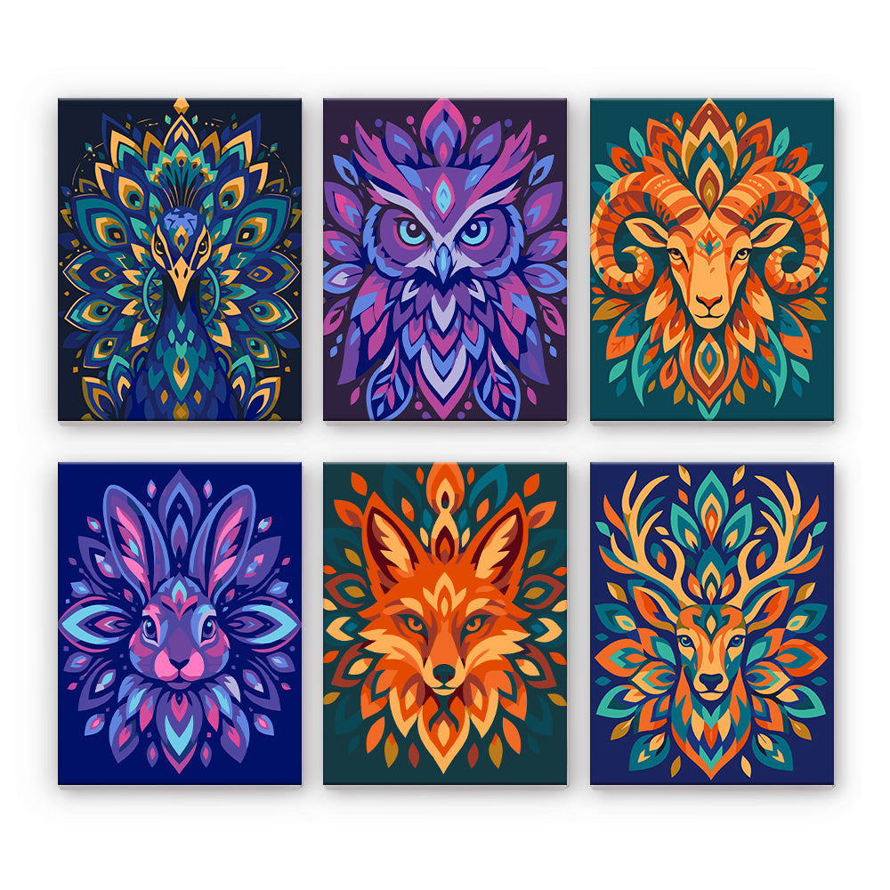 Mandalas de animales coloridos