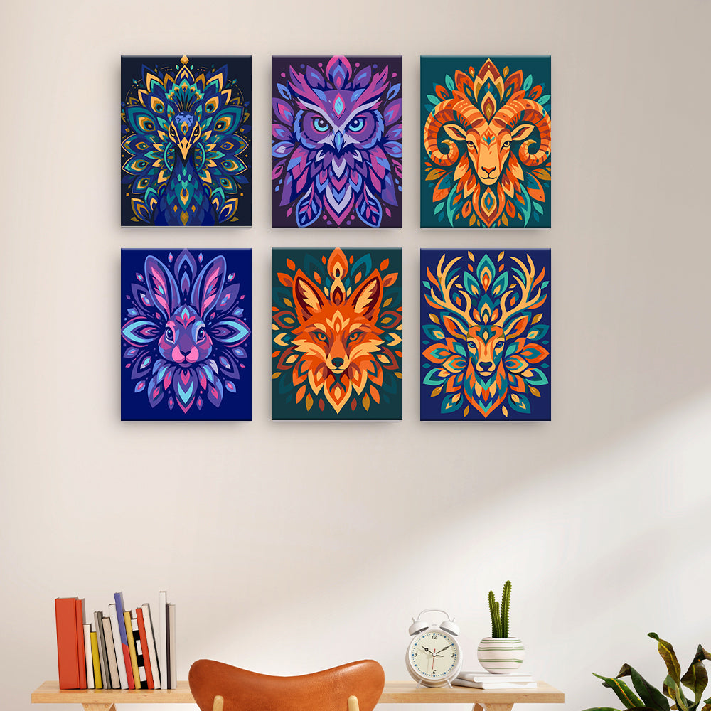 Mandalas de animales coloridos