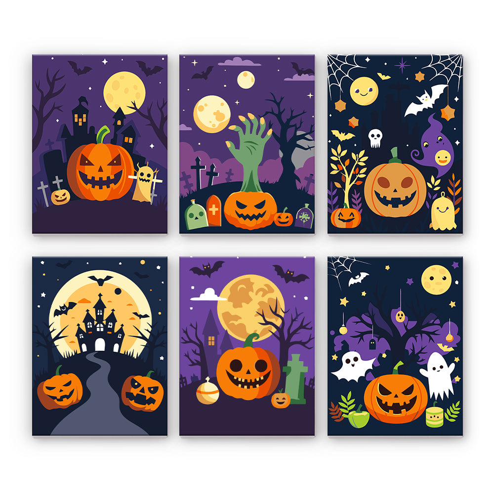Paisajes de Halloween iluminados por la luna
