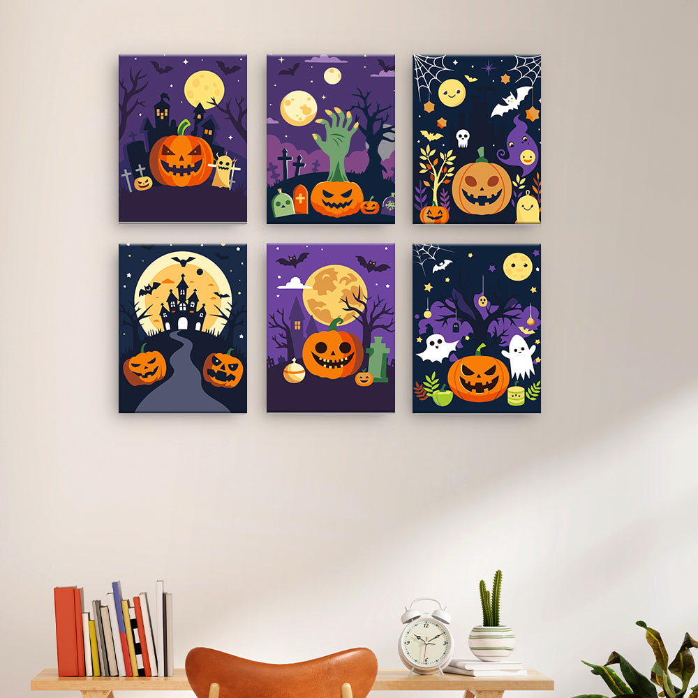 Paisajes de Halloween iluminados por la luna