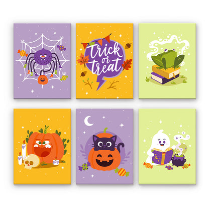 Personajes de Halloween en colores pastel