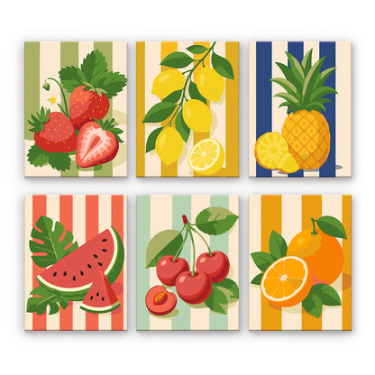 Frutas de verano a rayas