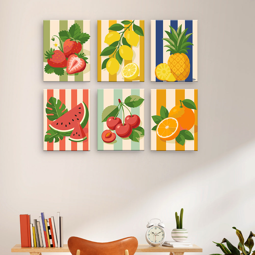 Frutas de verano a rayas