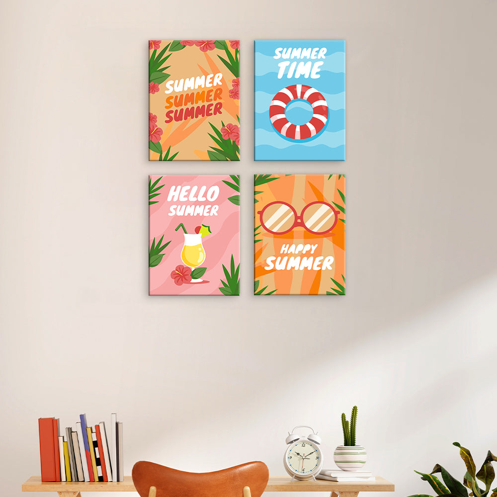 Carteles de tipografía de verano