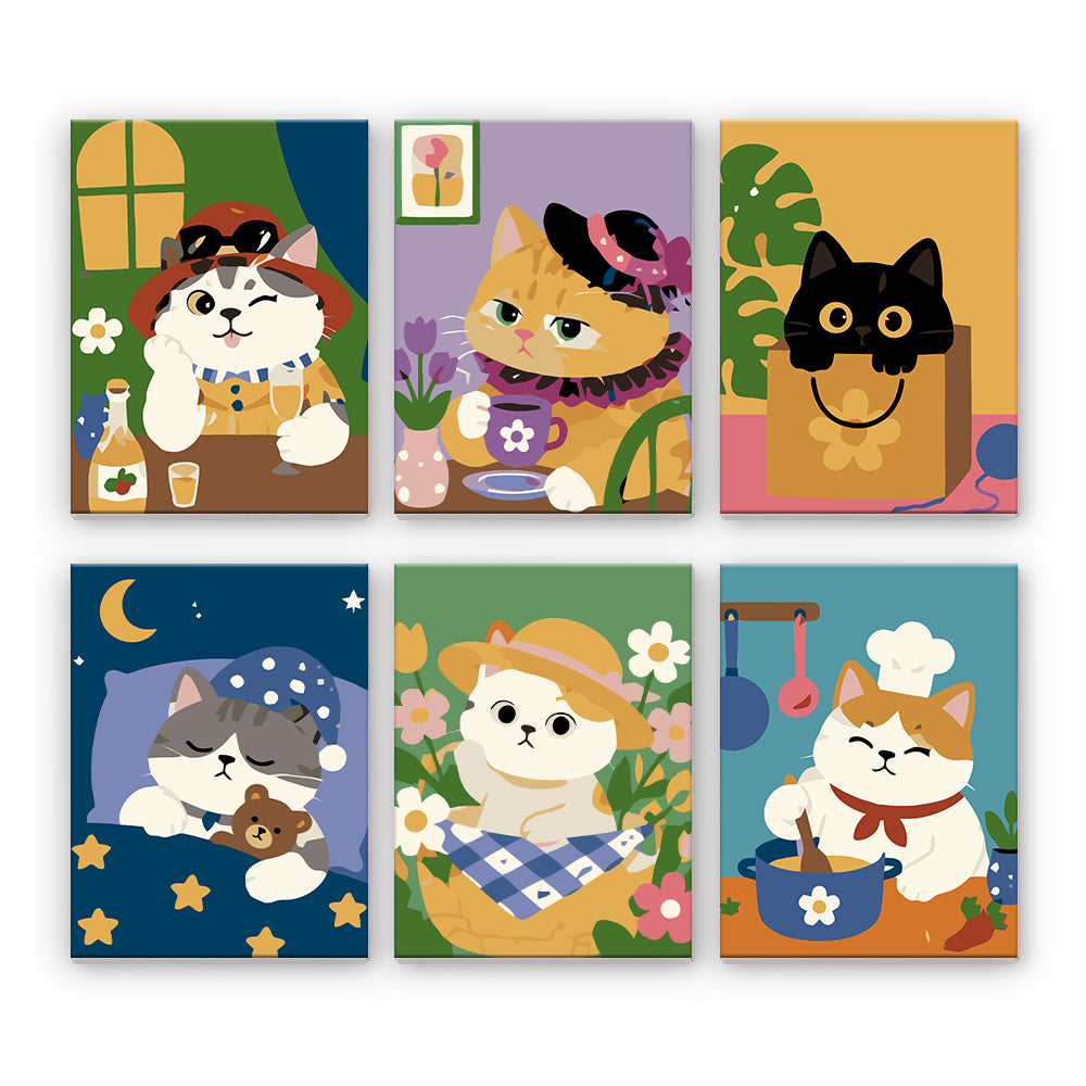 Gatos lindos en la vida diaria