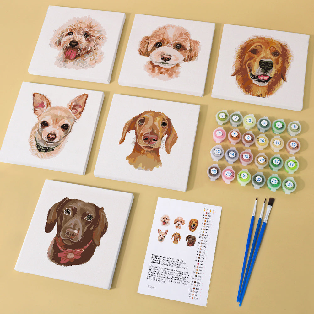 Conjunto de Perros - Pintar por Números