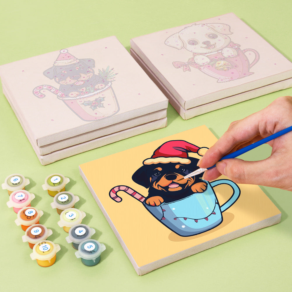 Cachorro con Taza de Té - Pintar por Números