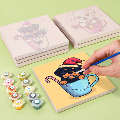 Cachorro con Taza de Té - Pintar por Números