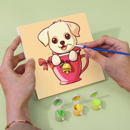 Cachorro con Taza de Té - Pintar por Números
