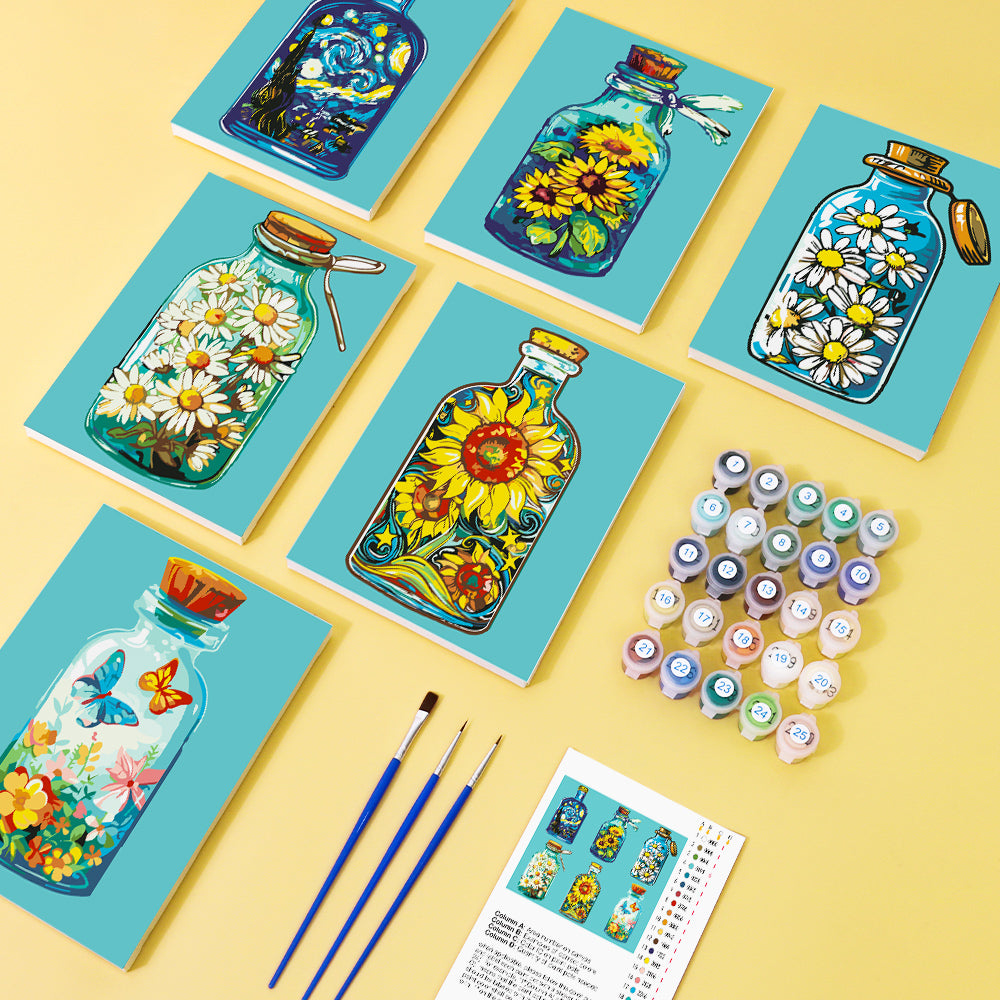 Botella Y Flores - Pintar por Números