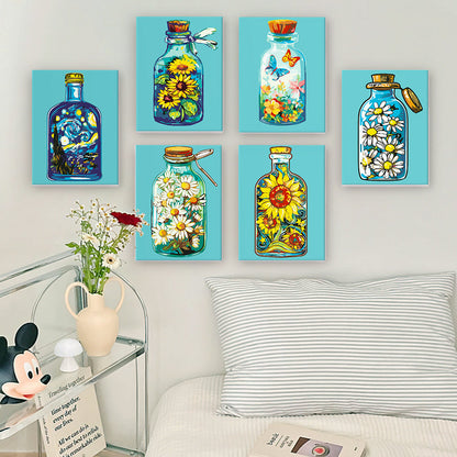 Botella Y Flores - Pintar por Números