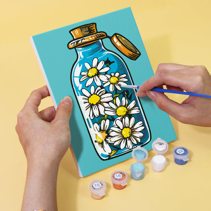 Botella Y Flores - Pintar por Números