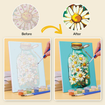 Botella Y Flores - Pintar por Números