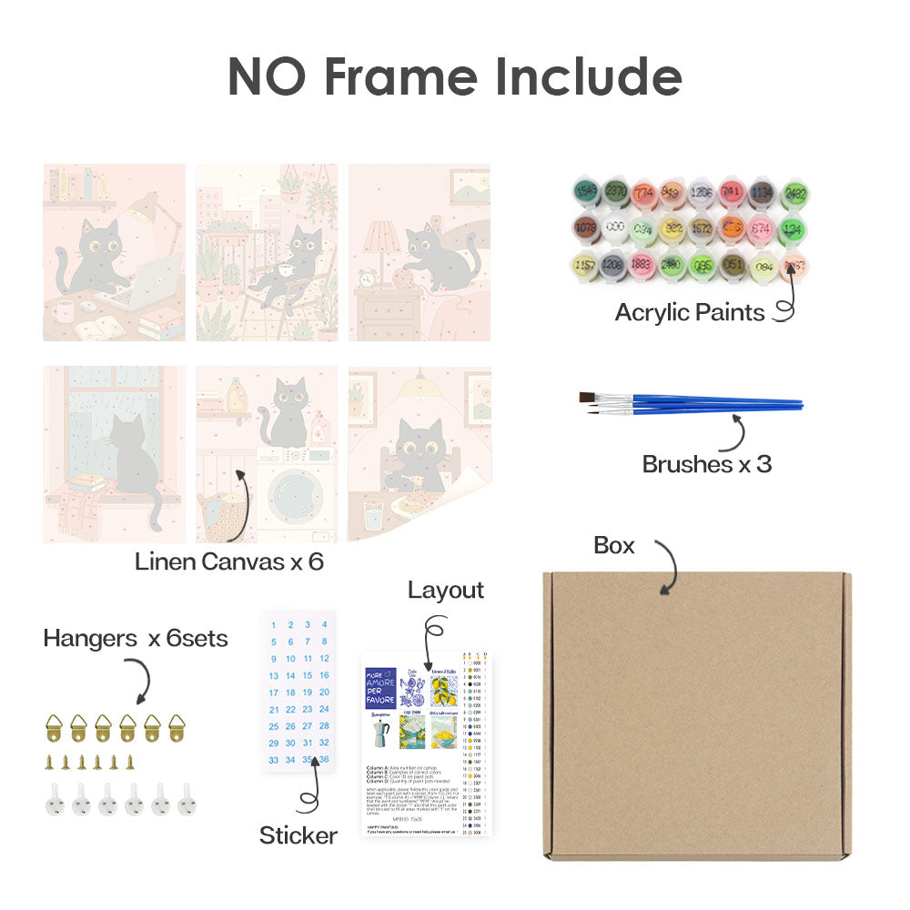 Día del Gato Negro - Pintar por números