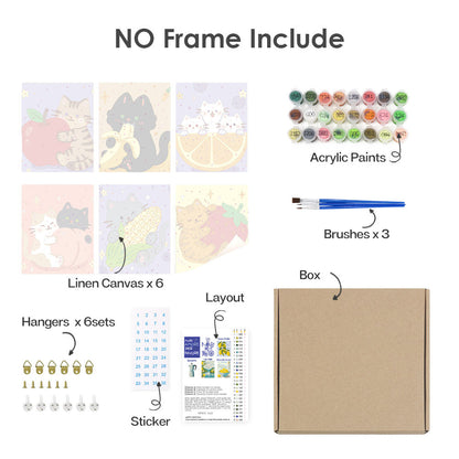 Gatitos y frutas - Pintar por números