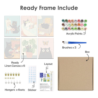 Gato negro tranquilo - Pintar por números