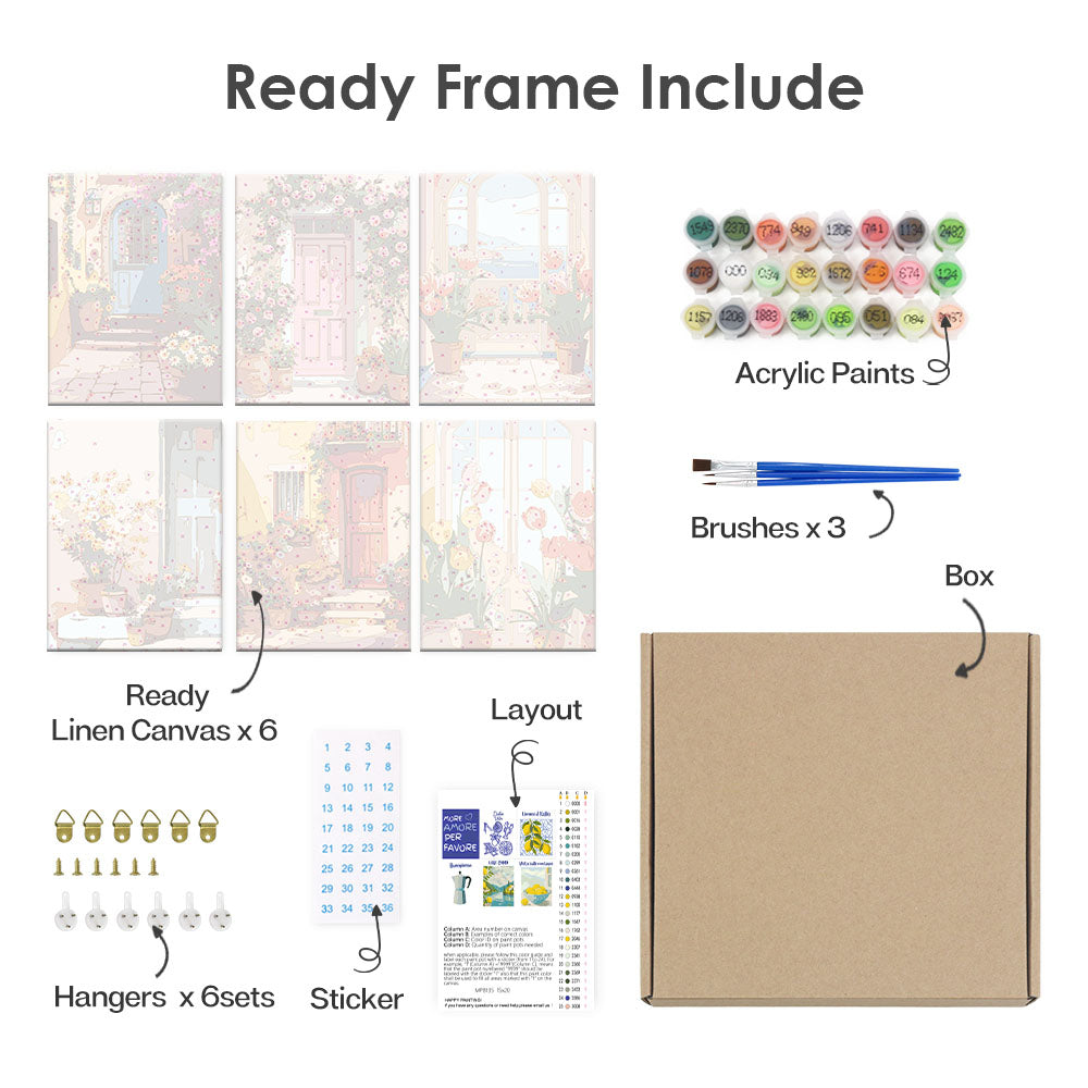 Puertas en flor - Pintar por números