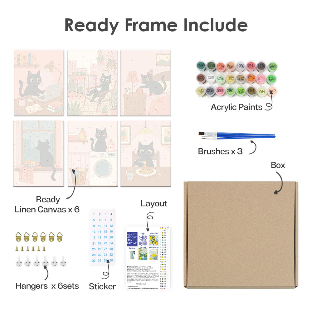 Día del Gato Negro - Pintar por números