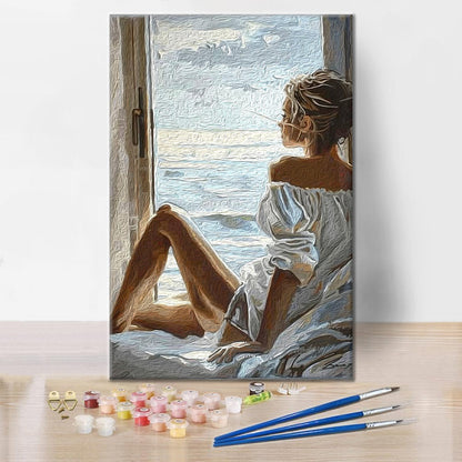 Contemplación Junto Al Mar - Pintar por Números
