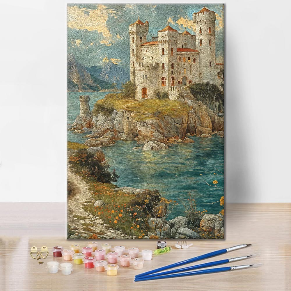 Antiguo Castillo En El Mar - Pintar por Números