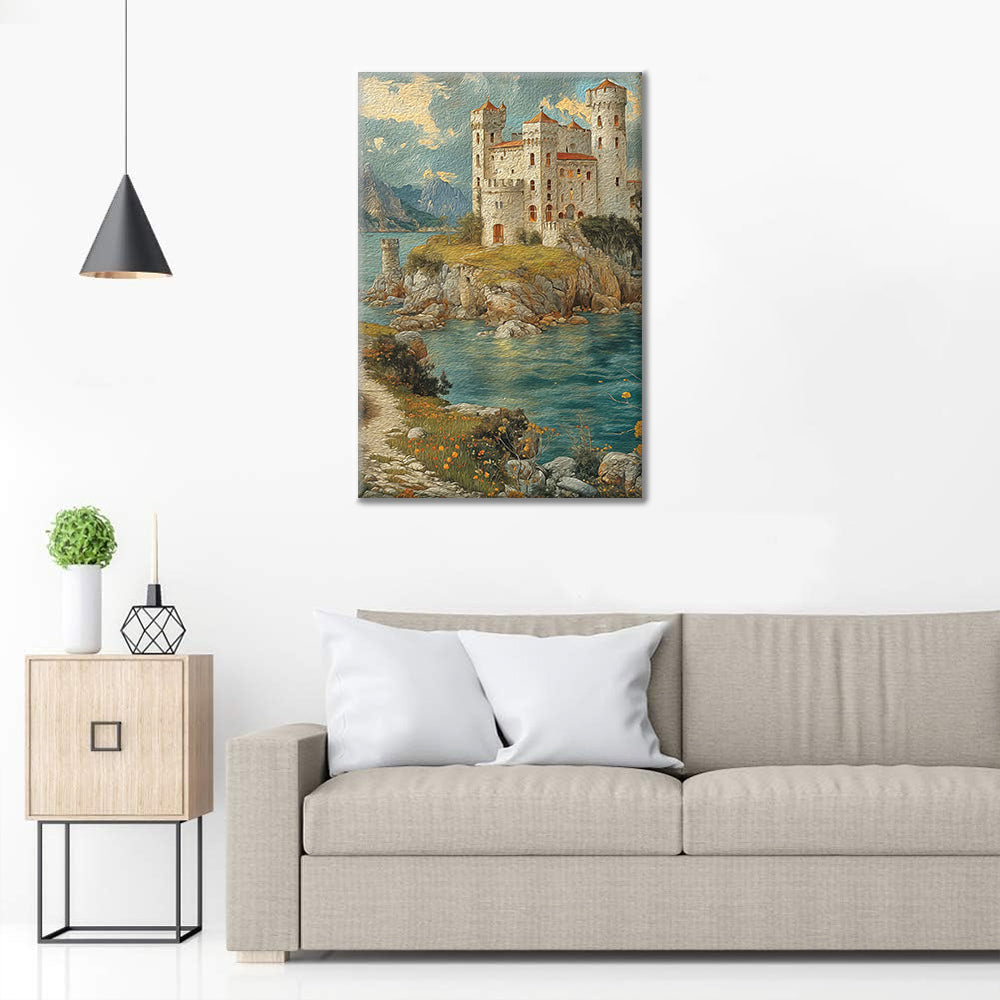 Antiguo Castillo En El Mar - Pintar por Números